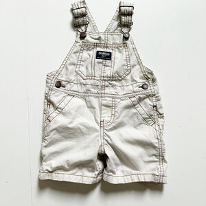 Boys OshKosh B'gosh Beige Overall Shorts Size 12 Months Spring/Summer